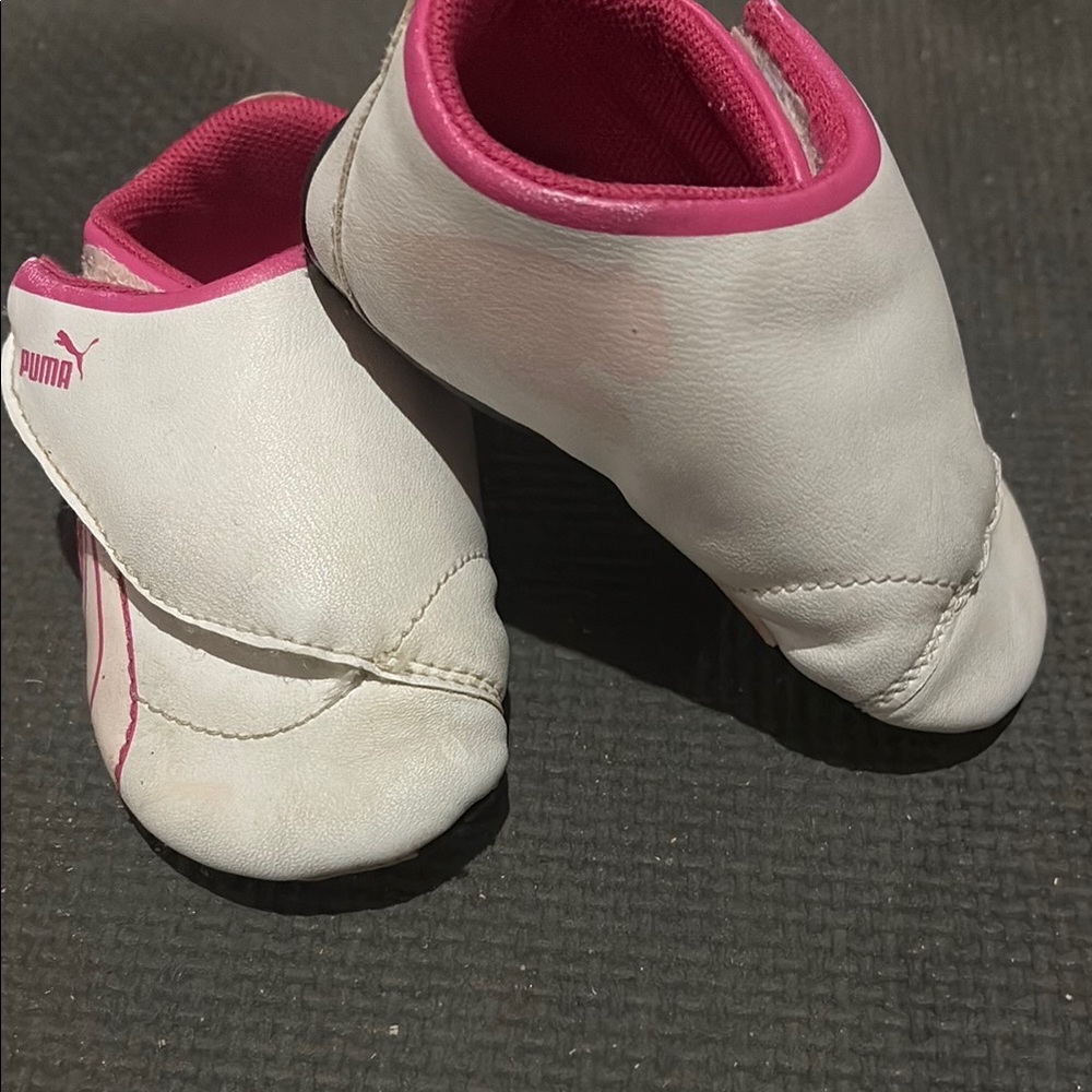 Puma Kids White and Pink Shoes